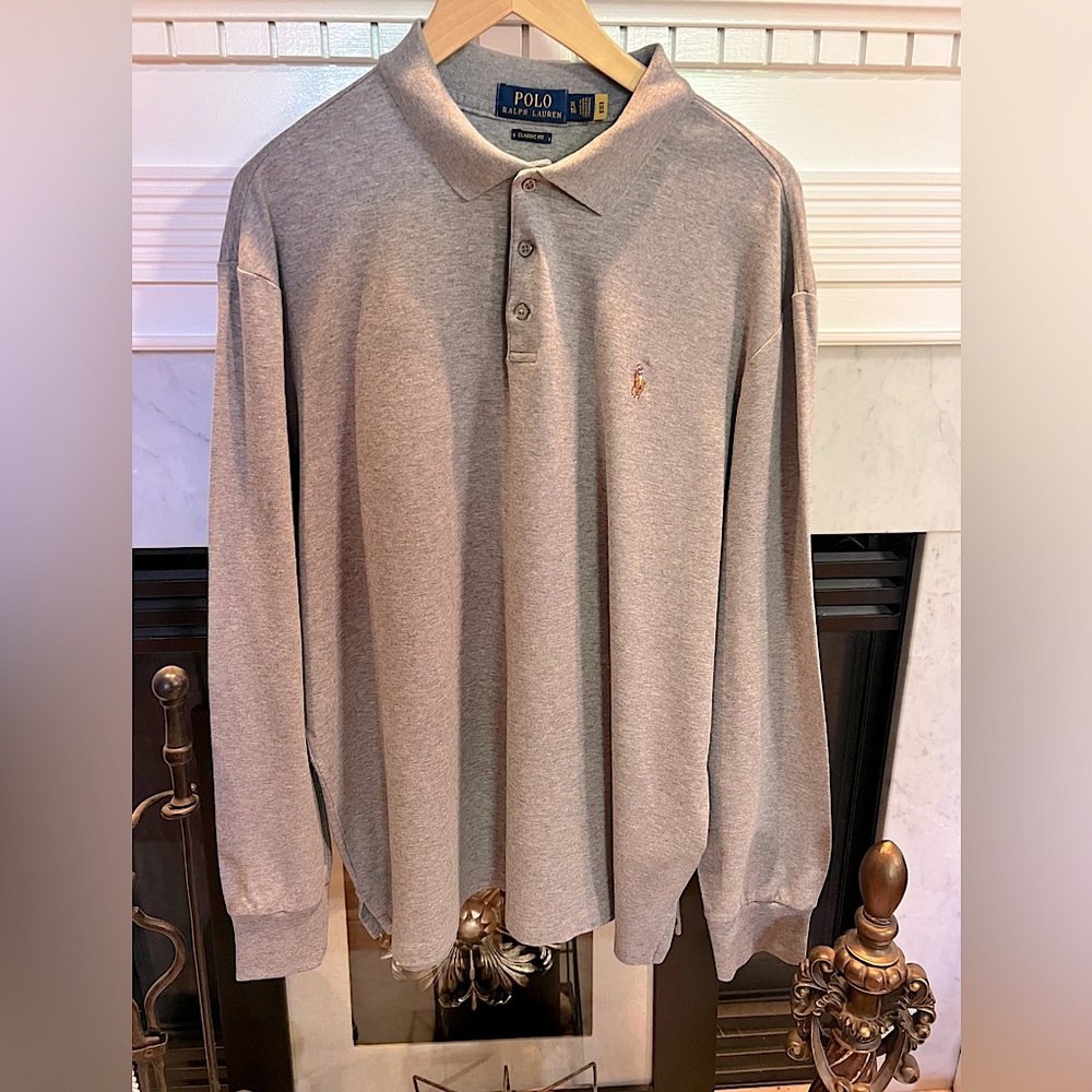 Polo by Ralph Lauren Gray Shirt with Long Sleeves - Size XL (EUC)